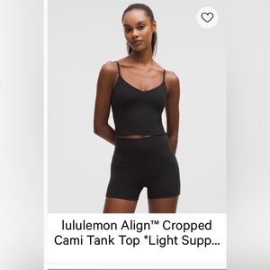 Lululemon Align Cropped Cami Tank Black 12